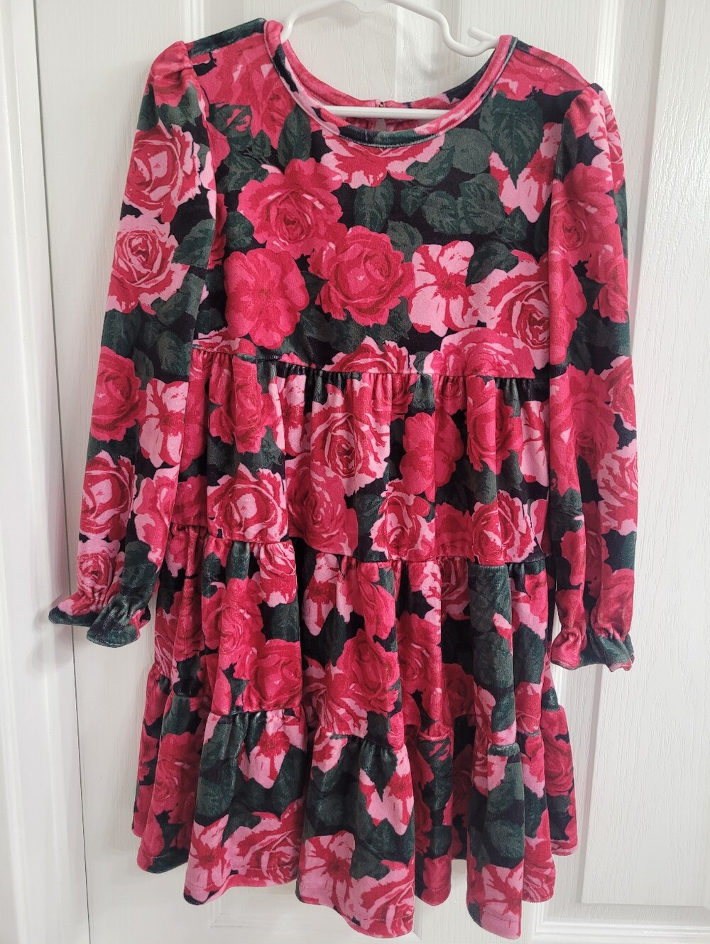 Cynthia Rowley Girls Red Rose Tiered Dress